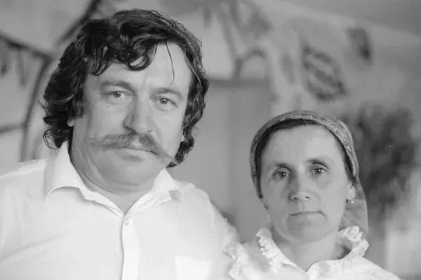 A szilágybagosi Birtalan József és felesége a Fonó Budai Zeneházban, 1997.